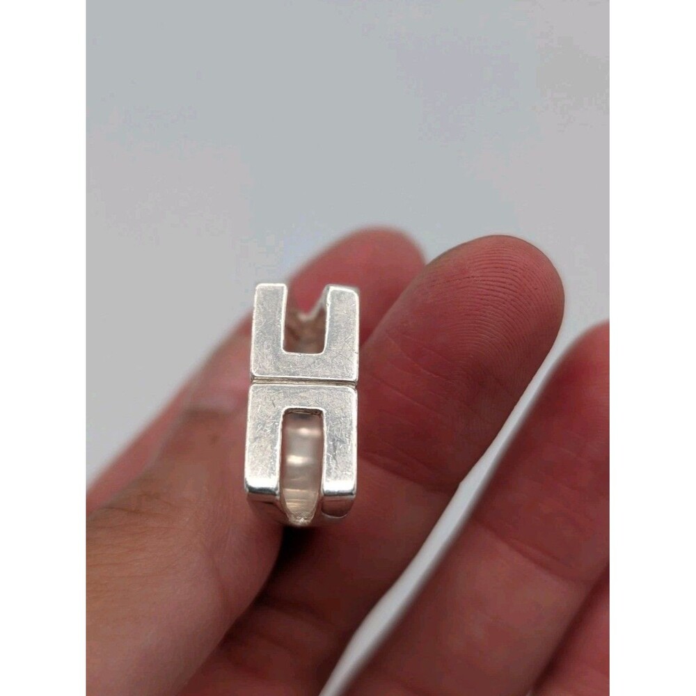 Vintage 925 Signed Stamped Sezgin Turkey Sterling Silver Modernist Ring Signet image 6